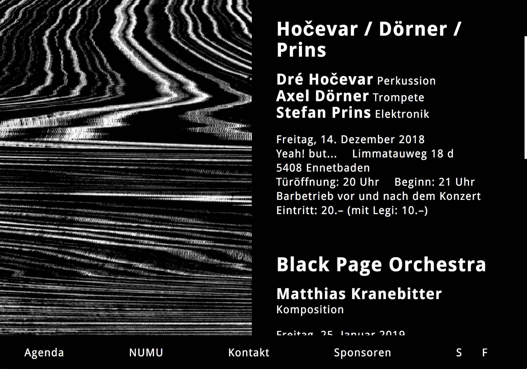 Code und CMS für die Veranstaltungsreihe «Neue und unentdeckte Musik» in der Stadt Baden