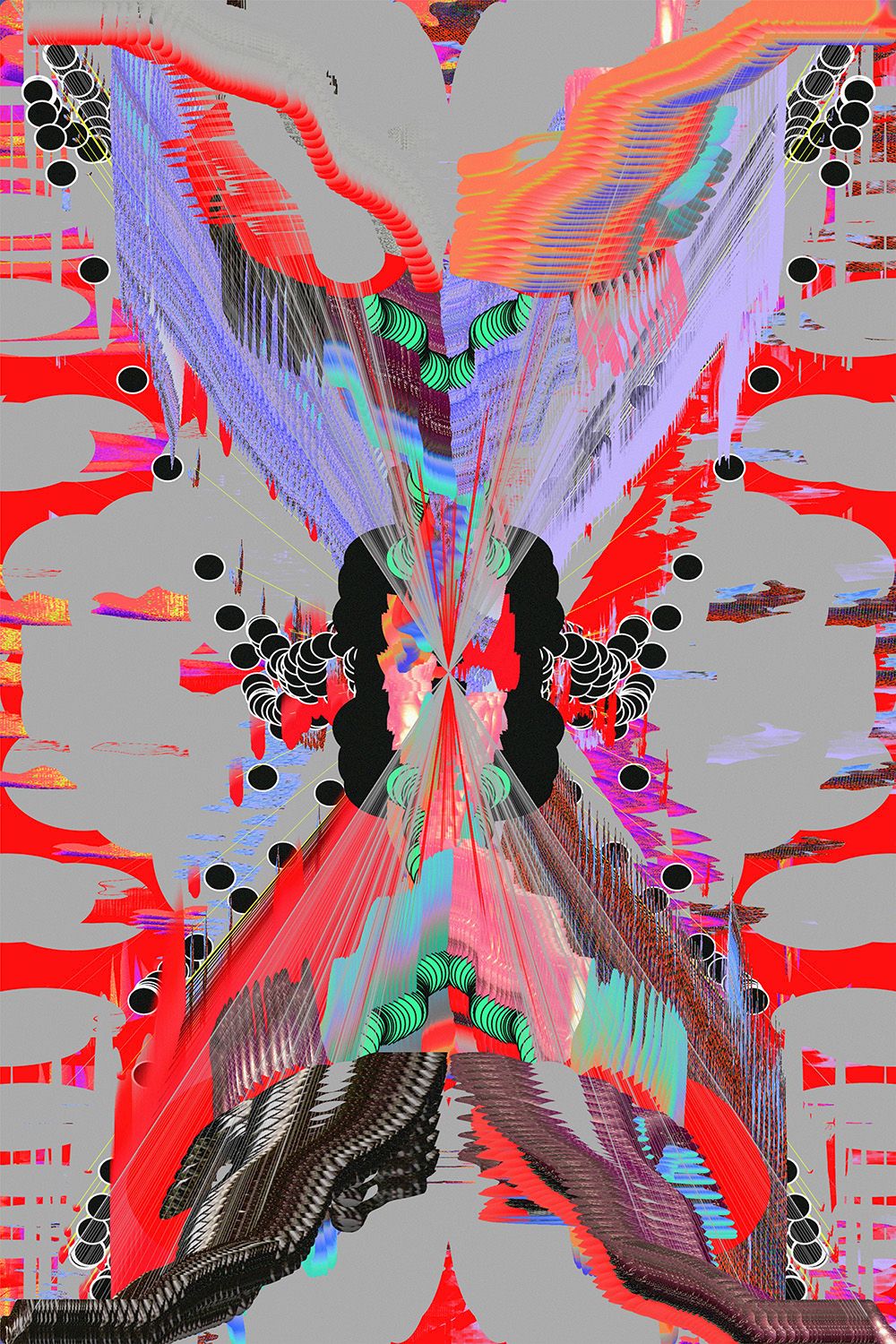 Fortlaufende, generative Kunst-Serie basierend auf einem mit p5.js programmierten Zeichnungsscript.