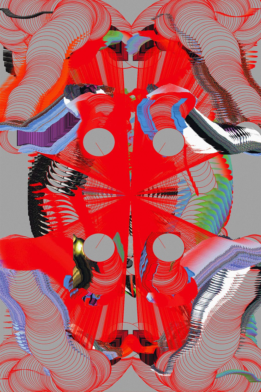 Fortlaufende, generative Kunst-Serie basierend auf einem mit p5.js programmierten Zeichnungsscript.