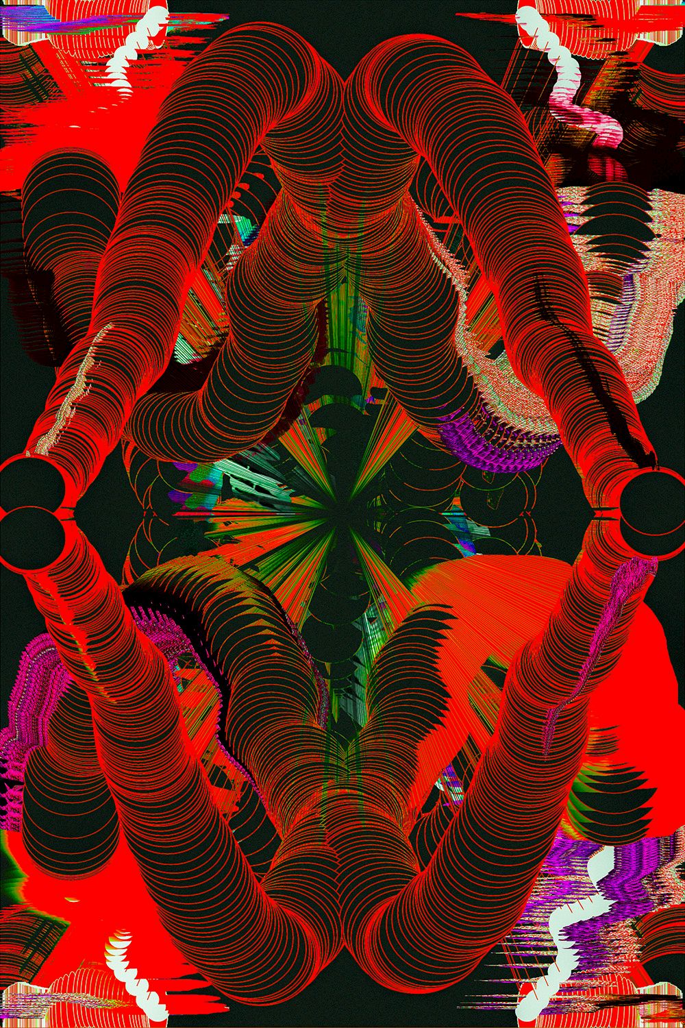 Fortlaufende, generative Kunst-Serie basierend auf einem mit p5.js programmierten Zeichnungsscript.