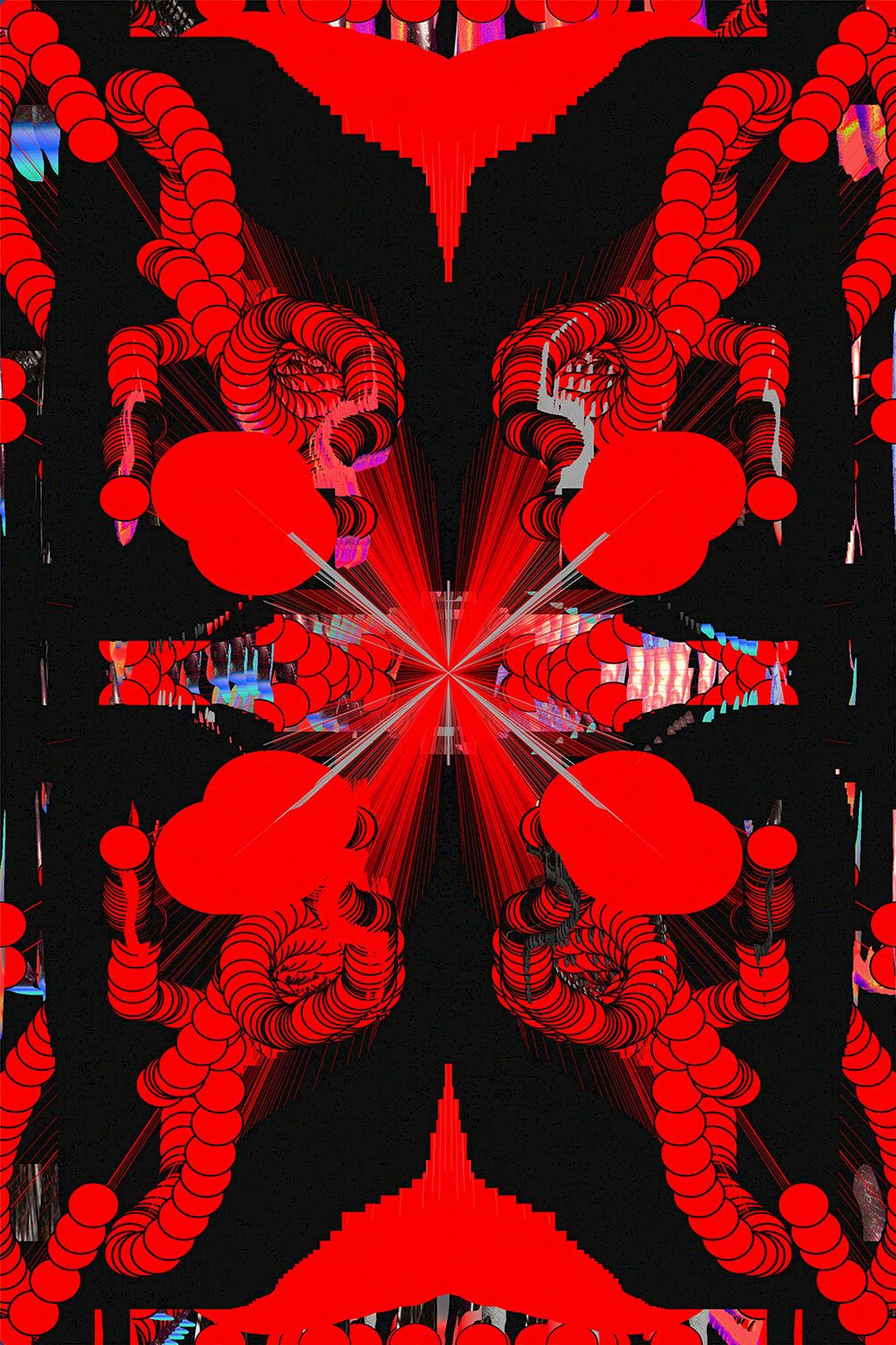 Fortlaufende, generative Kunst-Serie basierend auf einem mit p5.js programmierten Zeichnungsscript.