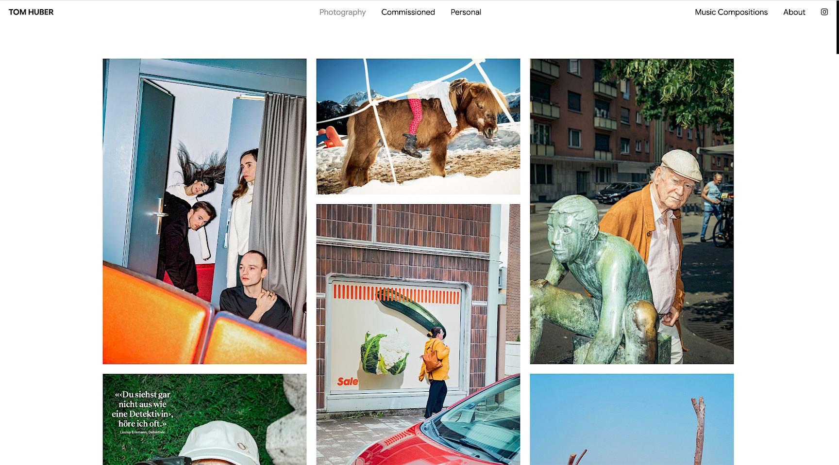 Website for Swiss photographer, artist and musician Tom Huber